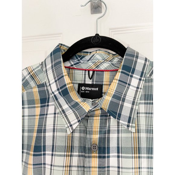 NWT Marmot Lykken Plaid Short-Sleeve Performance Woven Shirt - Crushed Mint - Picture 3 of 7